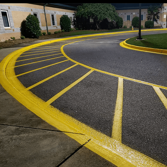 asphalt line striping yellow