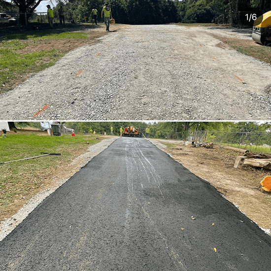 before and after driveway paving
